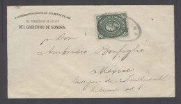 MEXICO. 1888 (April). Hermosillo - DF (15 April). Printed Env Medallion Issue 10c Green Oval Ds. Nice Condition Item. - Mexique
