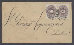 MEXICO. 1887 (15 July). DF - Chihuahua. Local Fkd Env 10c Lilac Pair Numeral Issue Cds. Unusual. - Mexique