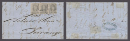 MEXICO. 1861 (16 Oct). Guanajuato - Durango. EL Fkd 2rs Horiz Strp Of Three District Name Mexico Cds Item Fwded To DF By - Mexique