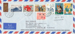 Japan Air Mail Cover Sent To Germany 2-6-1972 With More Topic Stamps Folded Cover - Poste Aérienne