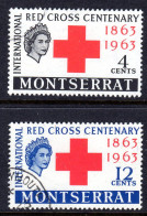 MONTSERRAT - 1963 RED CROSS ANNIVERSARY SET (2V) FINE USED SG 154-155 REF B - Montserrat