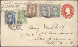 Mexico - XX. 1914 (17 Feb). Ciudad Juarez - USA / CA. US 2cts Stat Env + 5 Mexico Transitorio Stamps. US Paid Internatio - Mexico