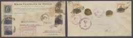 Mexico - XX. 1916 (24 Sept). DF - USA / Washington. AR. Reg Philately Ilustrated Multifkd Rev Ovptd Provisional Env. VF. - Mexico