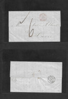 MEXICO - Stampless. 1853 (15 Febr) Veracruz - France, Havre (4 Apr) Stampless EL French Red Entry "Outre Mer / Le Havre" - Mexico