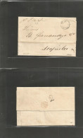 MEXICO - Stampless. 1869 (4 Oct) Sello Negro, Colima - Acapulco. EL Full Text Depart "Franco Colima" Ring + "2" Reales R - Mexico