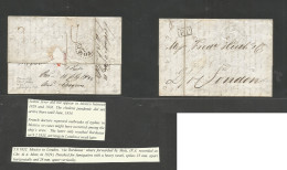 MEXICO - Stampless. 1832 (30 Aug - 5 Sept) DF - London, UK (16 Febr 33) EL With Text Forwarded Mns At Bordeaux By Chur A - Mexico