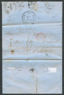 MEXICO - Stampless. 1855 (5 Nov). Mexico - USA - France - Maritime. Veracruz - Urdiarp / France (23 Jan 56). EL Full Tex - México