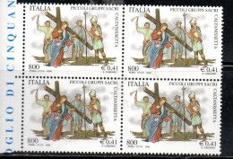 ITALIA REPUBBLICA ITALY REPUBLIC2000 PATRIMONIO ARTISTICO E CULTURALE PICCOLI GRUPPI SACRI DI CALTANISSETTA QUARTINA MNH - 1991-00: Mint/hinged