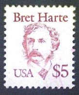 United States, Scott #2196, Used(o), 1987, Bret Harte, $5, Copper Red - Usados