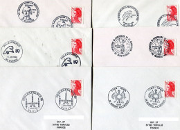 Lot De 6 Enveloppes Cachets Temporaires De 1989 - Bicentenaire De La Révoluiton Française - Temporary Postmarks