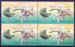 India 2009 MNH Blk, Kanak Champa Flower Used As Traditional Medicine - Heilpflanzen