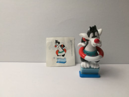 Kinder :   Looney Tunes 2004 - Sylvester Schwimmer + Aufbauanleitung - Aufstellfiguren