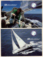 - M57125CPM - BATEAUX - 2 CARTES - Philippe JANTOT Boc Challenge 1990 - CREDIT AGRICOLE - Très Bon état - THEMES - Sailing