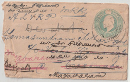 India   Edward Cover From Nagapatnam To Devakotai Redirect To Mayavaram With Delivery Cancellation (P02) - Briefe