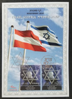 Austria Israel Joint Issue Simon Wiesenthal 2010 Flag (FDC) *dual Postmark - Brieven En Documenten