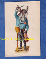 Chromo Collé Sur Carte Publicitaire Vers 1900 - Ane Humanisé En Violoniste - CHALONS Sur MARNE - Maison SALEMBRIER OURY - Animals