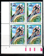 ITALIA REPUBBLICA ITALY REPUBLIC 2000 CAMPIONATO CICLISMO SU PISTA JUNIORES CYCLING CHAMPIONSHIP QUARTINA ANGOLO MNH - 1991-00: Mint/hinged