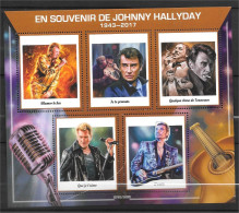 Feuillet Souvenir De 5 Vignettes Sans Valeur Johnny Hallyday - 2017 - Tirage 0785 / 5000 - Sonstige & Ohne Zuordnung