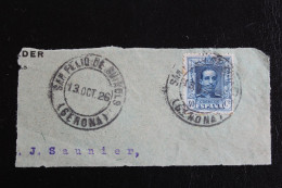 13/10/1926 CAD  SANT FELIU DE GUIXOLS /GERONA Y&T NO ES282 ROI ALPHONSE XIII 40Cs  Sur Fragment.. - Oblitérés