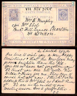 SALVADOR, EL. 1884. La Libertad - UK. 3c. Stat Card. V. Scarce + Fien Used / Oval Cachet. - Salvador