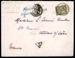 MEXICO. 1897(Oct 21st). Stampless French Consular Cover To Chalons Sur Saone With Red Tampico Vice Consular Cachet At Le - México