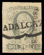MEXICO. Sc. 8º. 1861 2rs Black / Pink, Good Margins. SLP "Guadalcazar" (xxx) Cancel. Sch. 1493. Unrecorded In This Early - México