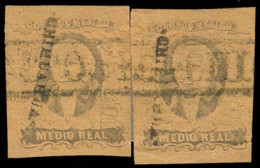 MEXICO. Sc. 6º. 1861 1/2 Buff, Large Margins X 2. Chihuahua District With BATOSEGACHIC Complete Cancel Straightline (xxx - México