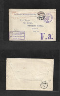 MILITARY MAIL. 1915 (Sept-Oct) WWI Internees Mail. FM Crefeld - England, Surrey. London Paid (Oct 8) Transit Envelope. - Military Mail (PM)