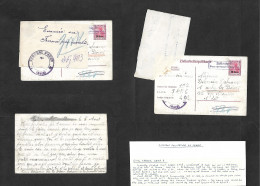 MILITARY MAIL. C. 1917 (5 Aug) WWI German  Civil Labour Camp 6 Germania Ovptd Stat Card. Censored + Fine Used. - Military Mail (PM)