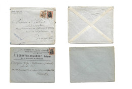 MILITARY MAIL. 1917 (Nov Dec) France. WWI. German Occup 2 Fkd Ovptd Germania Issue Comercial Usages To Belgium. Fine Pai - Military Mail (PM)