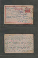 MILITARY MAIL. 1918 (7 Nov) Serbia Army In France. FM. Nice - Salonique, Greece (19.11) Serbian Stationary Card, Ovptd M - Military Mail (PM)