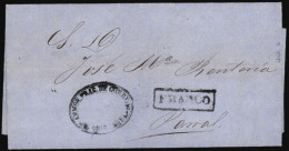 MEXICO - Stampless. 1864, 22nd. Aug. EL. Chihuahua To Parral, "2" Back Stamp. Republican. - México