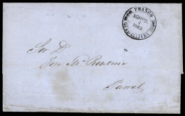 MEXICO - Stampless. 1863, 6 Aug. EL. Guadalajara To Parral. "2" Back Stamp, Probably Republican. - México