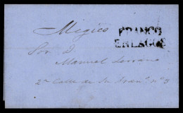 MEXICO - Stampless. 1862 (March 11). Lagos To Mexico. E.L. "2" Charge. Mexico Arrival Sello Negro VF. " FRANCO EN LAGO"  - México