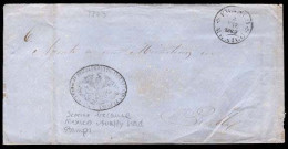 MEXICO - Stampless. 1863 (2 Jan.). Mexico To Puebla. Official Stampless Envelope With Oval "Eagle" Mark + "Franco / Mexi - México