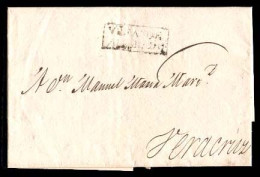 MEXICO - Stampless. 1827 (Sept. 18). Alvarado To Veracruz. EL. Boxed "VILLA DE / ALVARADO" (xx). Fine And Very Scarce. - México