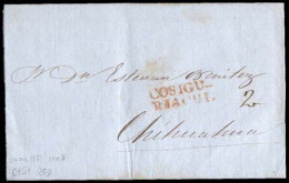 MEXICO - Stampless. 1851 (Dec. 24). Villa De La Concepcion To Chihuahua. EL. Red "COSIGU / RIACUI" (xxx/RR) + Manuscript - México