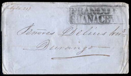 MEXICO - Stampless. 1842 (Aug. 31). Guanacevi To Durango. E. Smashing Box "FRANCO EN / GUANACEVI" (xx/xxx) + Manuscript  - México