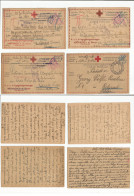 MILITARY MAIL. 1917-18. Serbian POW In Austrian Empire Held Entry. Four Red Cross Cards Addressed Via Serbia Red Cross - - Military Mail (PM)