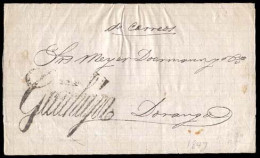 MEXICO - Stampless. 1847 (1 Nov.). Guichapa To Durango. E. Official Mail (No Charge "De Correos") With Fancy Mark "GHICH - México