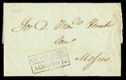 MEXICO - Stampless. 1835 (Aug. 14). Guanajuato To Mejico. E. Boxed Date Pmk (xx). F-VF. - Mexique