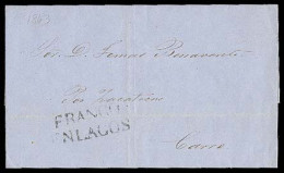 MEXICO - Stampless. 1863 (Jan. 18). Sello Negro. Lagos To Carro. Via Zacatecas. Stampless EL. With Double Line "FRANCO / - Mexique