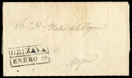 MEXICO - Stampless. 1849 (Jan. 17). Orizava To Mejico. EL. Box Date "ORIZAVA / Enero 19" (xx). No Charges. VF. - Mexique