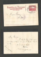 NICARAGUA. 1904 (12 June) Granada - Manigua (12 June) 2c Red Interior Stationary Card. Fine Scarce Internal Mail In Good - Nicaragua