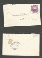 NICARAGUA. C. 1903 (April) Corinto - Managua (25 April) 10c Red Purple Stationary Envelope. Fine And Used. - Nicaragua