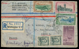 NEW ZEALAND. 1946 (15 March). Wellington - France. Reg Multifkd Env 22d Rate / Arrival Cds. - Other & Unclassified