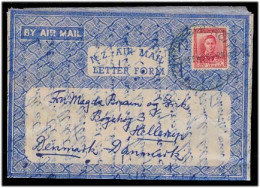 NEW ZEALAND. 1949 (21 Feb). Christchurch - Denmark. Air Fkd Letter Sheet. - Other & Unclassified