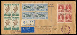 NEW ZEALAND. 1955. Wellington - USA. Registr Multifkd Env / Air. - Other & Unclassified