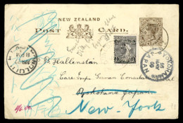 NEW ZEALAND. 1900(April 2nd). 1d Brown Colour Stationery Card (Waterfall Illustration On Back) Used To Yokohama, Japan A - Other & Unclassified