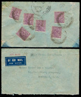 NEPAL. 1937 (17 June). Nepal - UK. Reverse Aur India Stamps Multifkd Env + Local Cachet. - Nepal